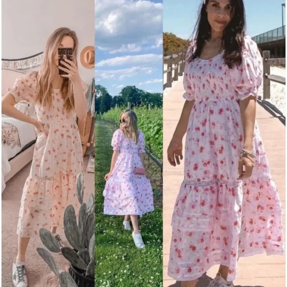 Floral Pink Mini Dress - Picture 1 of 8